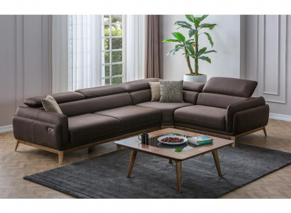  Luxus Komplett Wohnzimmer Leder Ecksofa L-Form Garnitur Einrichtung Couchtisch